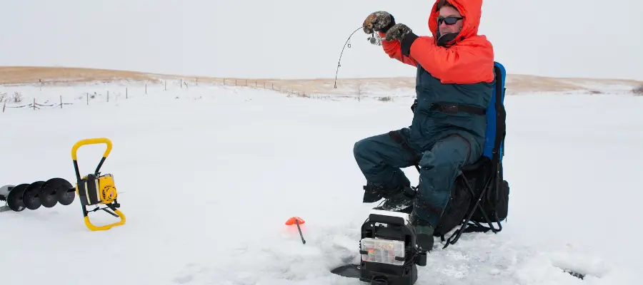 Ice fishing in canada