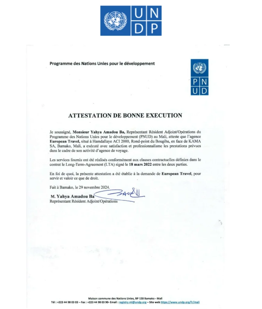UNDP Letter